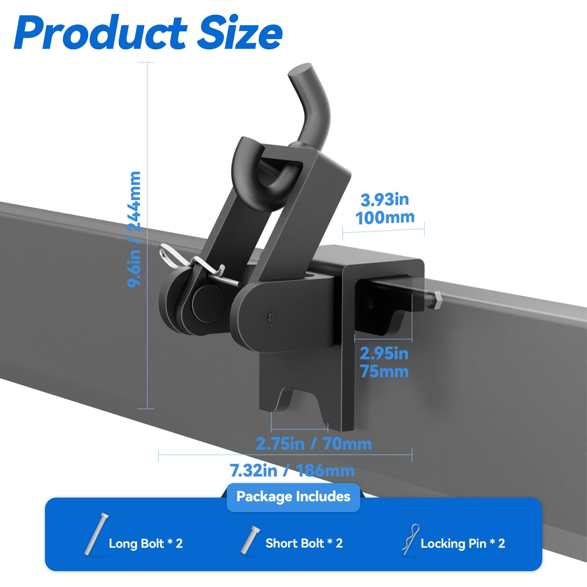 Black 2 Pack Heavy Duty Steel Weight Distribution Hitch Brackets H91355