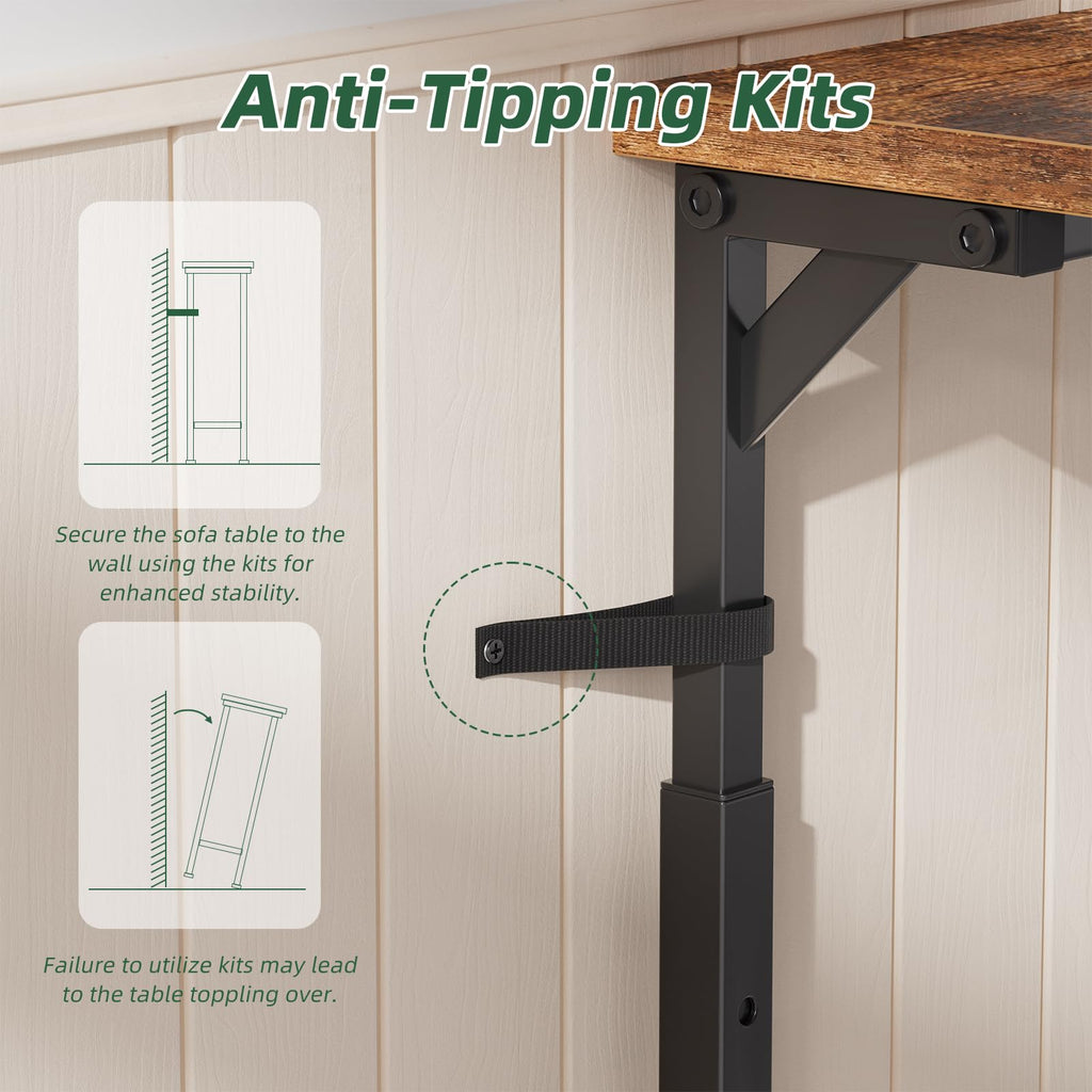 78.75” Narrow Adjustable Console Table with Outlet J123