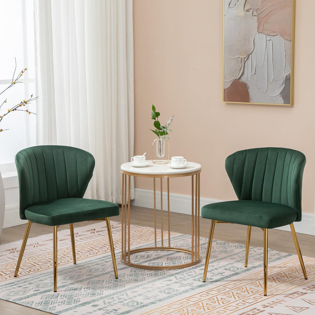 Velvet Dining Chairs Set of 2 Green A372