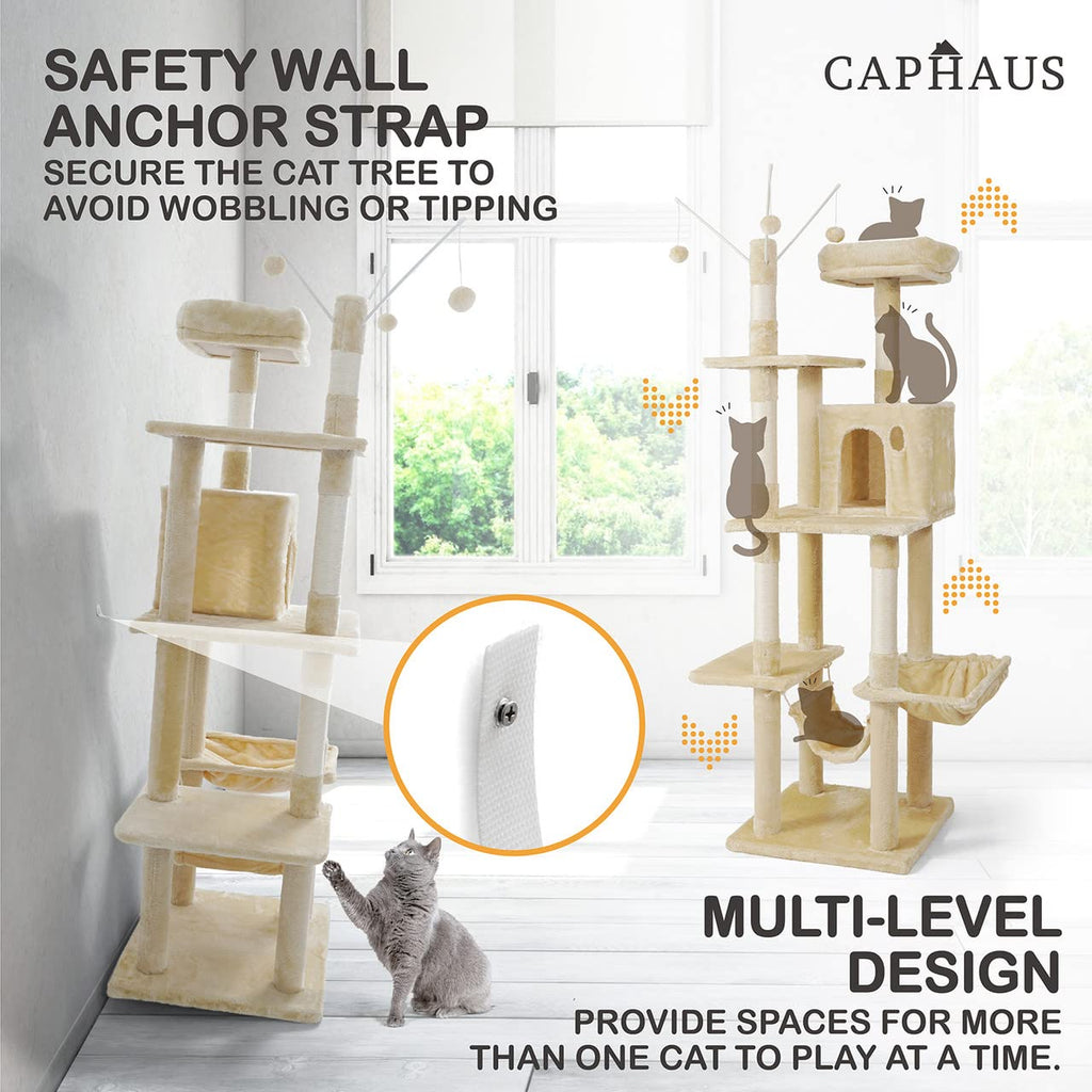 70-Inch Multi-Level Cat Tree with Scratching Posts W178