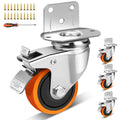 3 Inch Side Mount Casters Set of 4 with Brakes O2054