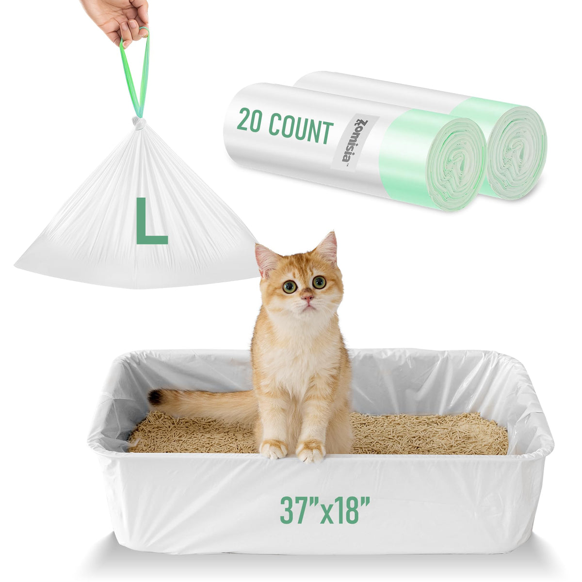 Cat Litter Box Liners Large 20 Count W300618