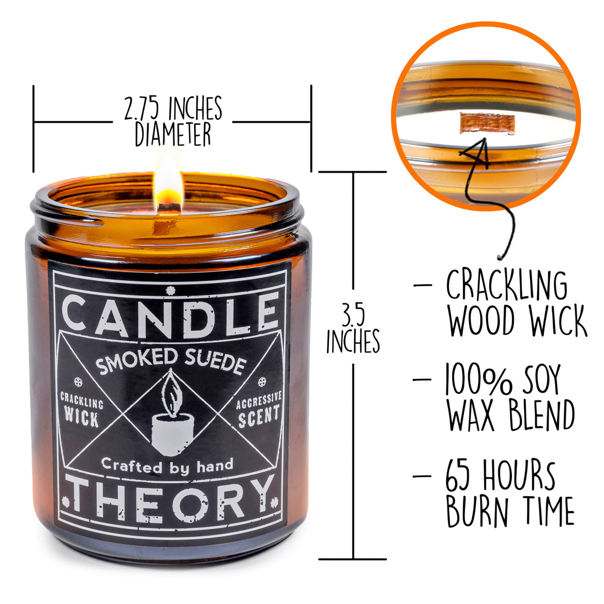 Scented Candle Gift Set with Wood Wicks, 3 4oz Candles G354