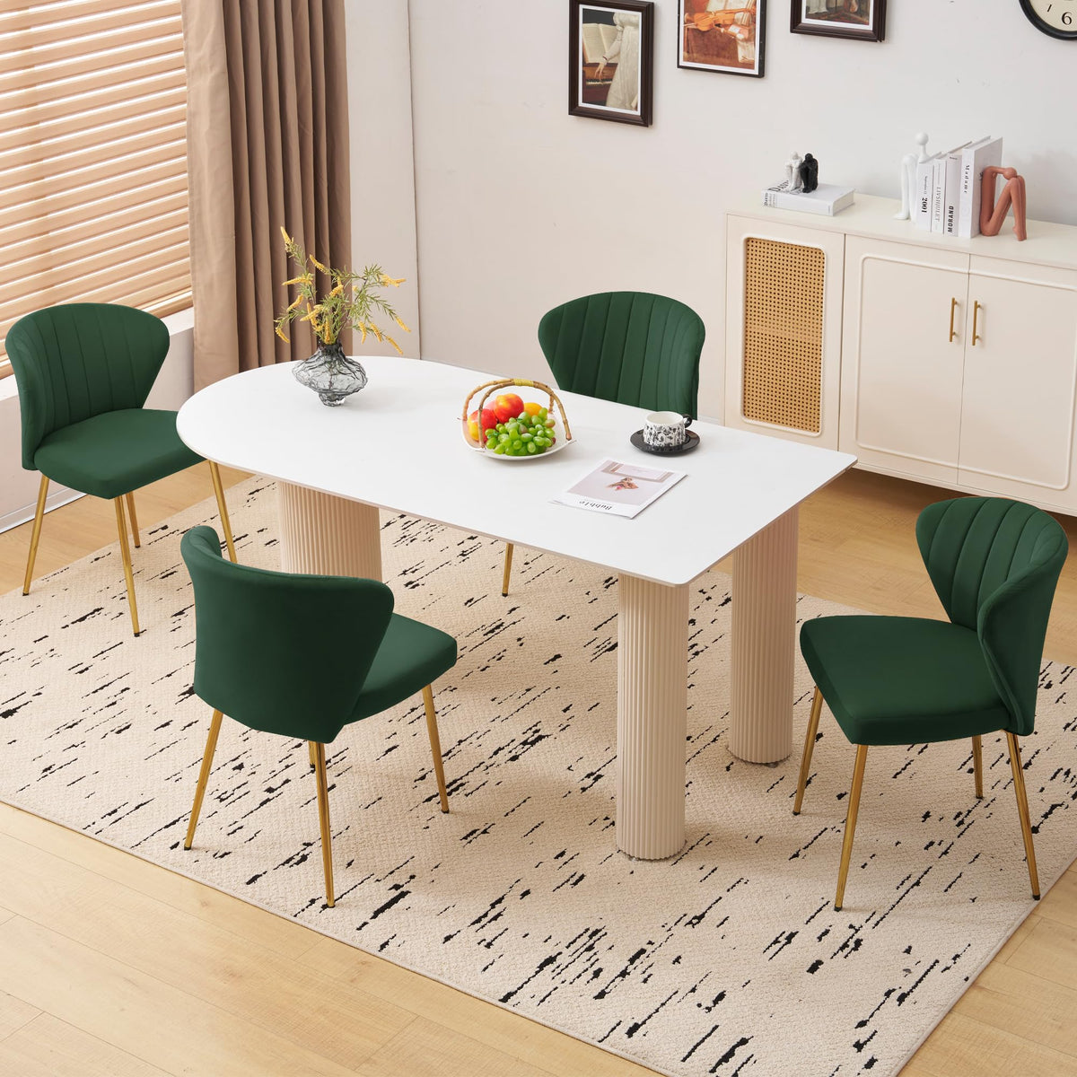 Velvet Dining Chairs Set of 2 Green A372