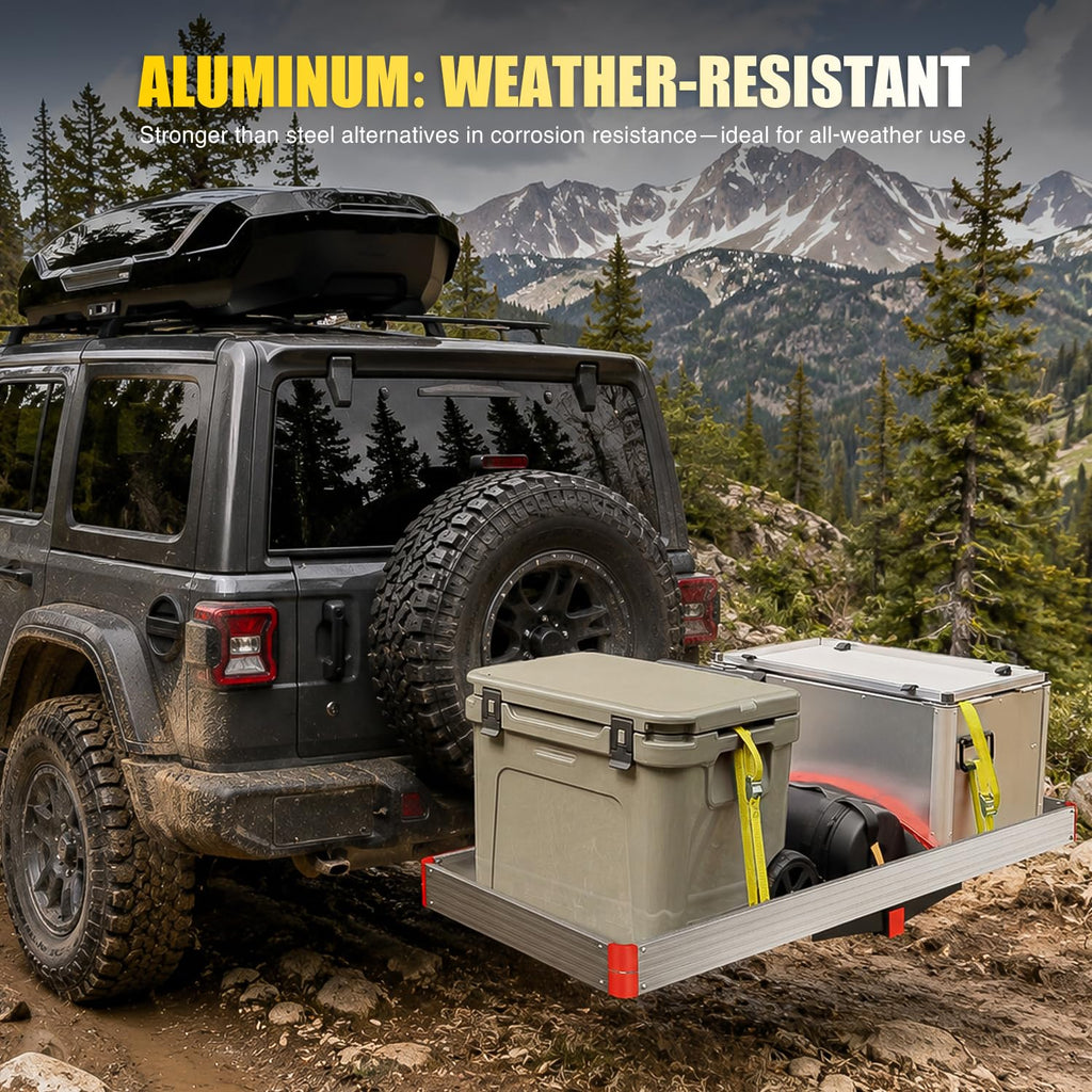 Aluminum Hitch Cargo Carrier 60" x 22" x 3.25" 500 lbs Cargo Basket for 2" Receiver O6100