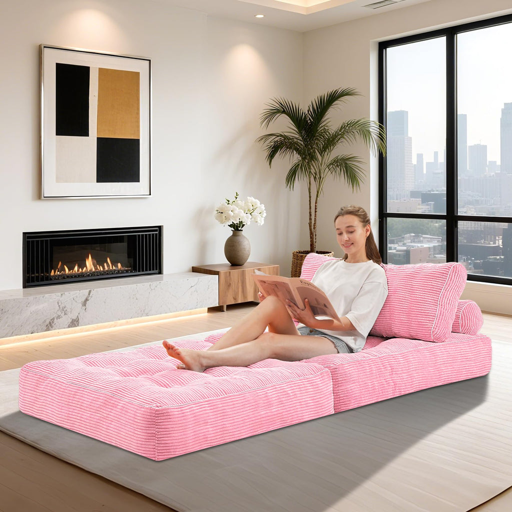 Folding Sofa Bed Convertible Sleeper Chair Bed with Pillow C9053
