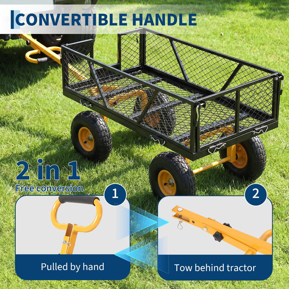 Black Heavy Duty Steel Garden Cart A406