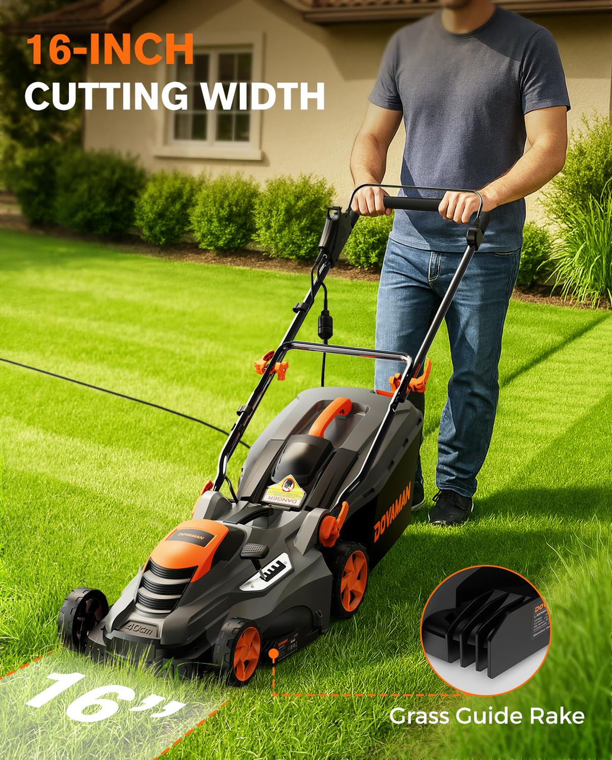16" 13 Amp Lawn Mower with 13.2-Gallon Bag P722