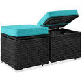Set of 2 Wicker Ottomans with Storage R667805