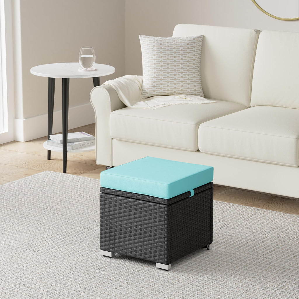 Set of 2 Wicker Ottomans with Storage R667805