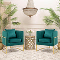 Velvet Accent Chairs Set of 2 Green T256116