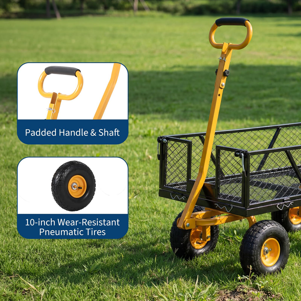 Black Heavy Duty Steel Garden Cart A406