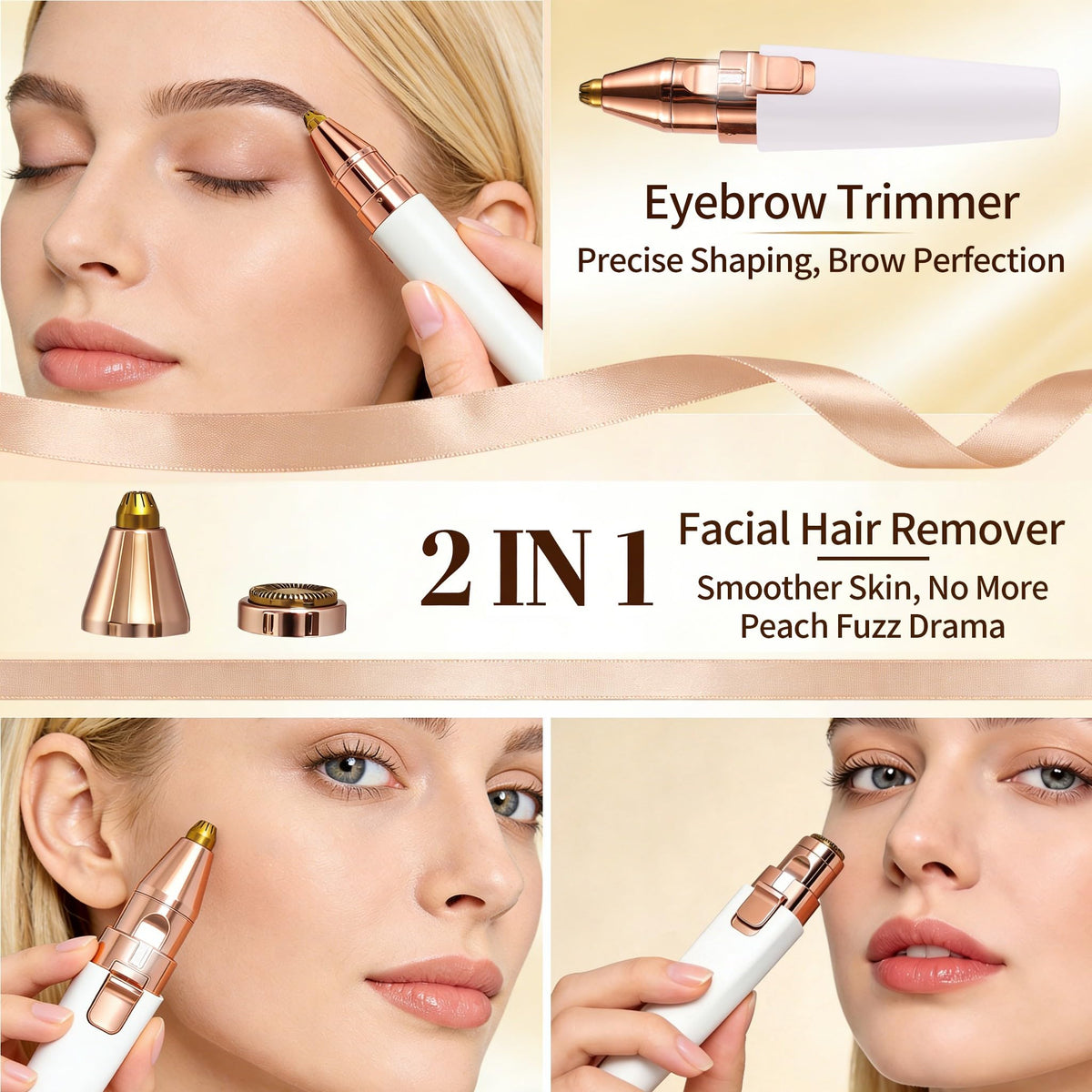 2-in-1 Electric Facial Hair Removal for Women X263