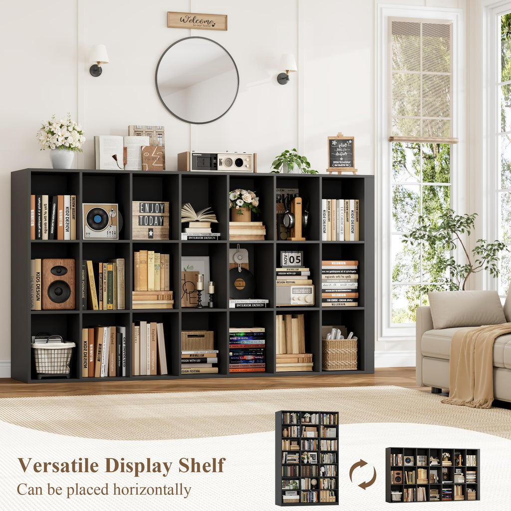 86" Triple Wide Black Bookshelf and Bookcase O591700