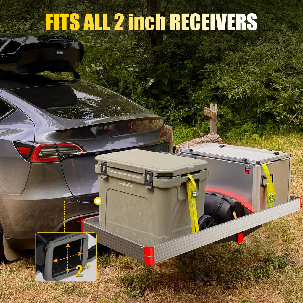 Aluminum Hitch Cargo Carrier 60" x 22" x 3.25" 500 lbs Cargo Basket for 2" Receiver O6100