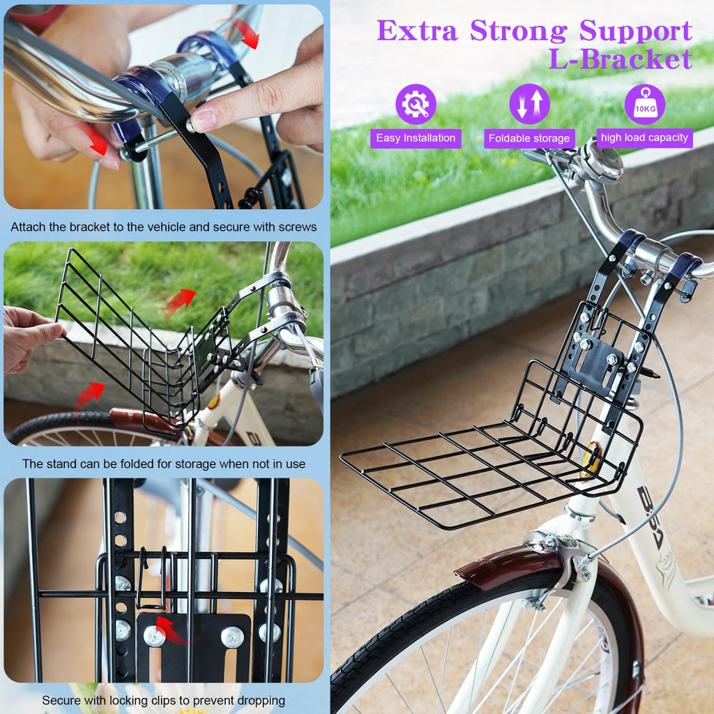 Expandable Dog Bike Basket with Mounting Bracket S2085