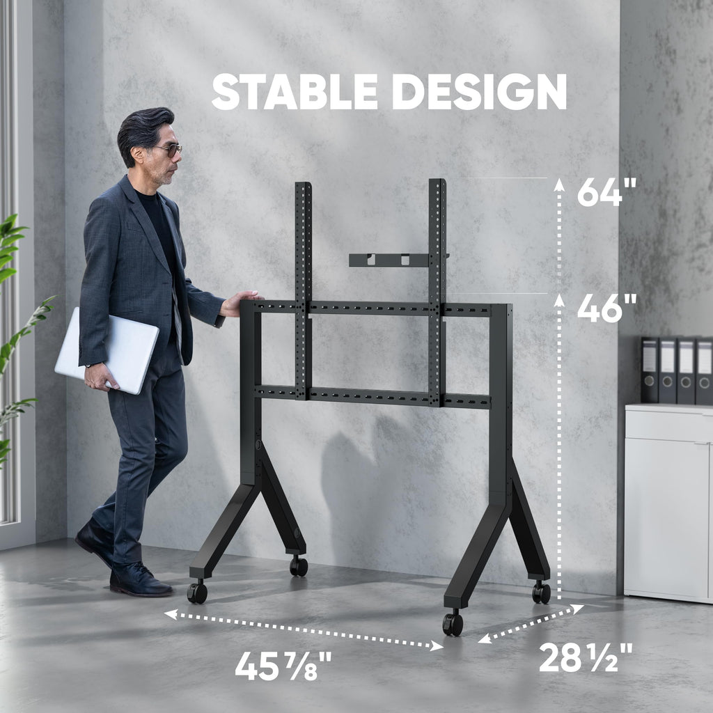 Mobile TV Stand on Wheels 70-110 Inch Black E47852