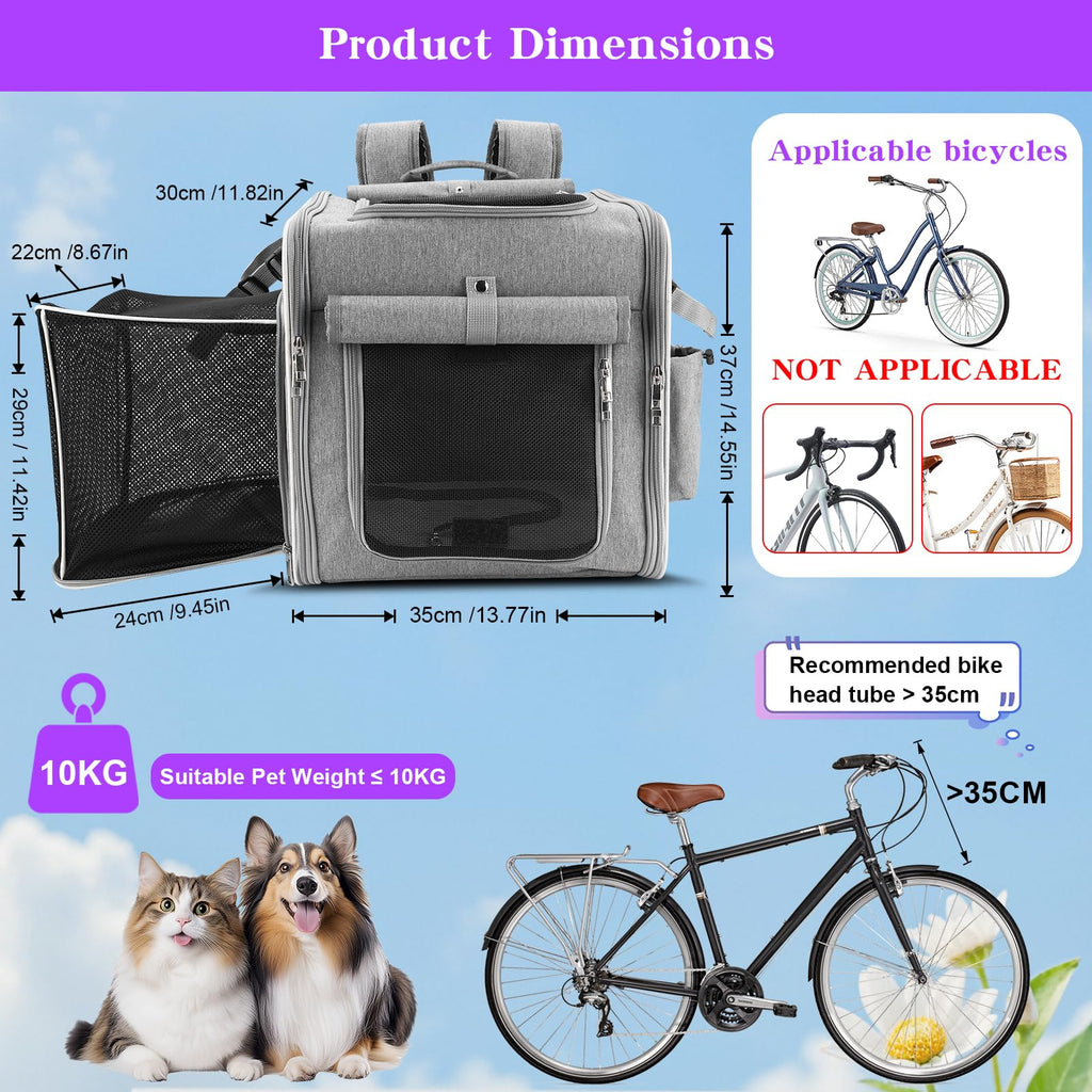 Expandable Dog Bike Basket with Mounting Bracket S2085