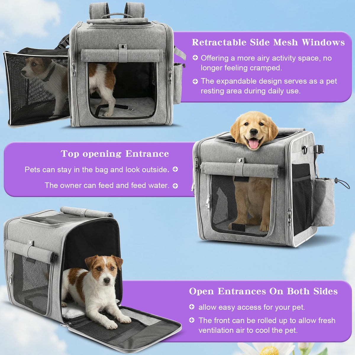 Expandable Dog Bike Basket with Mounting Bracket S2085