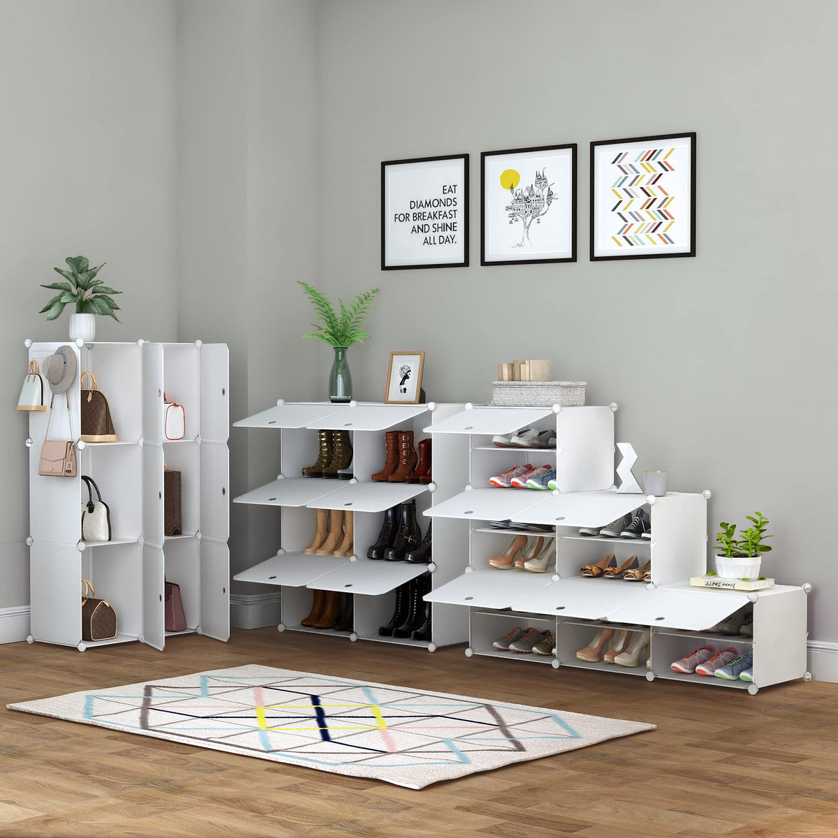 24 Pair Modular Shoe Rack Organizer H3689