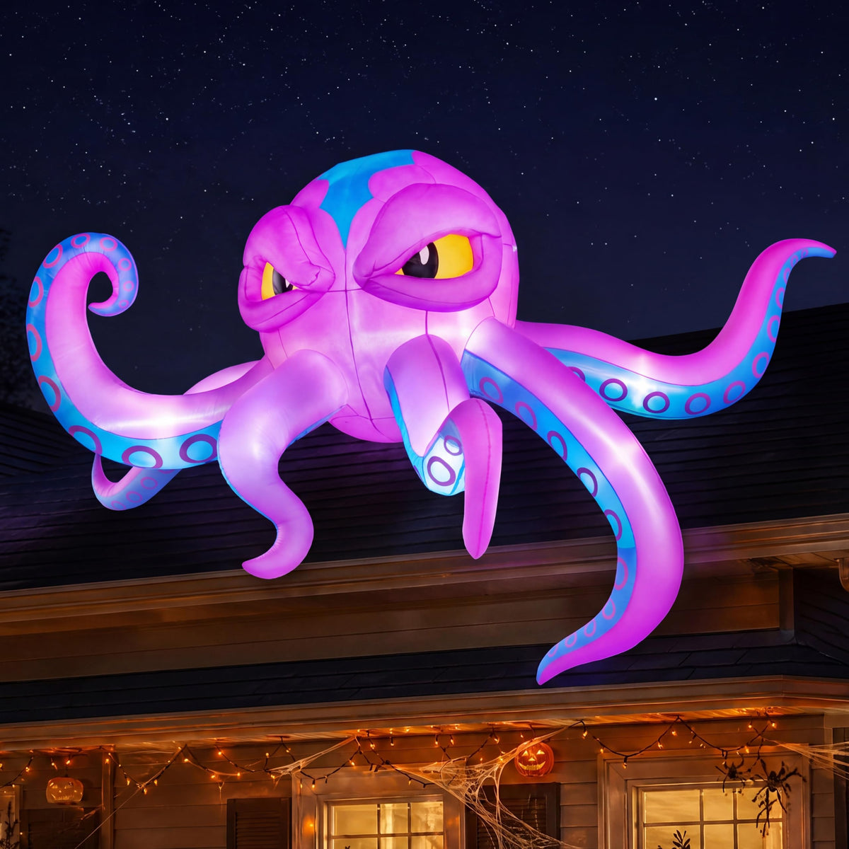 10FT Inflatable Octopus Decoration with Built-in LED Lights L7543