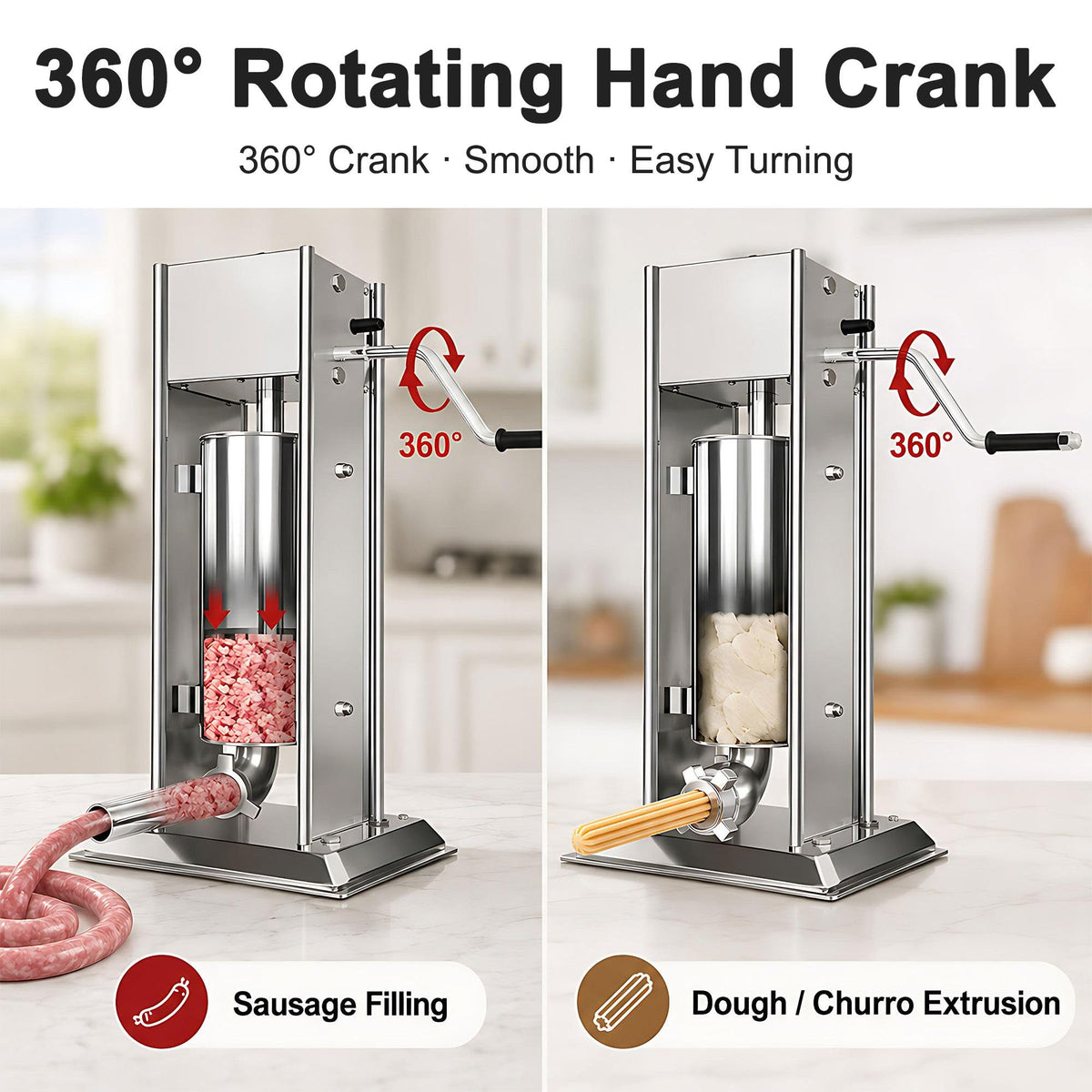 Stainless Steel Vertical Sausage Filler & Churro Press Q23380