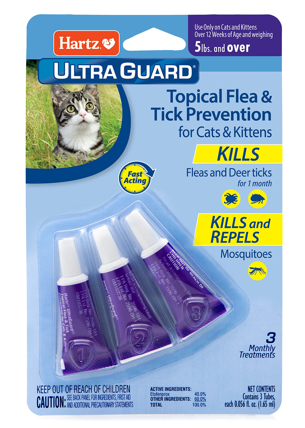 Flea & Tick Prevention for Cats and Kittens - 3 Monthly Treatments R432