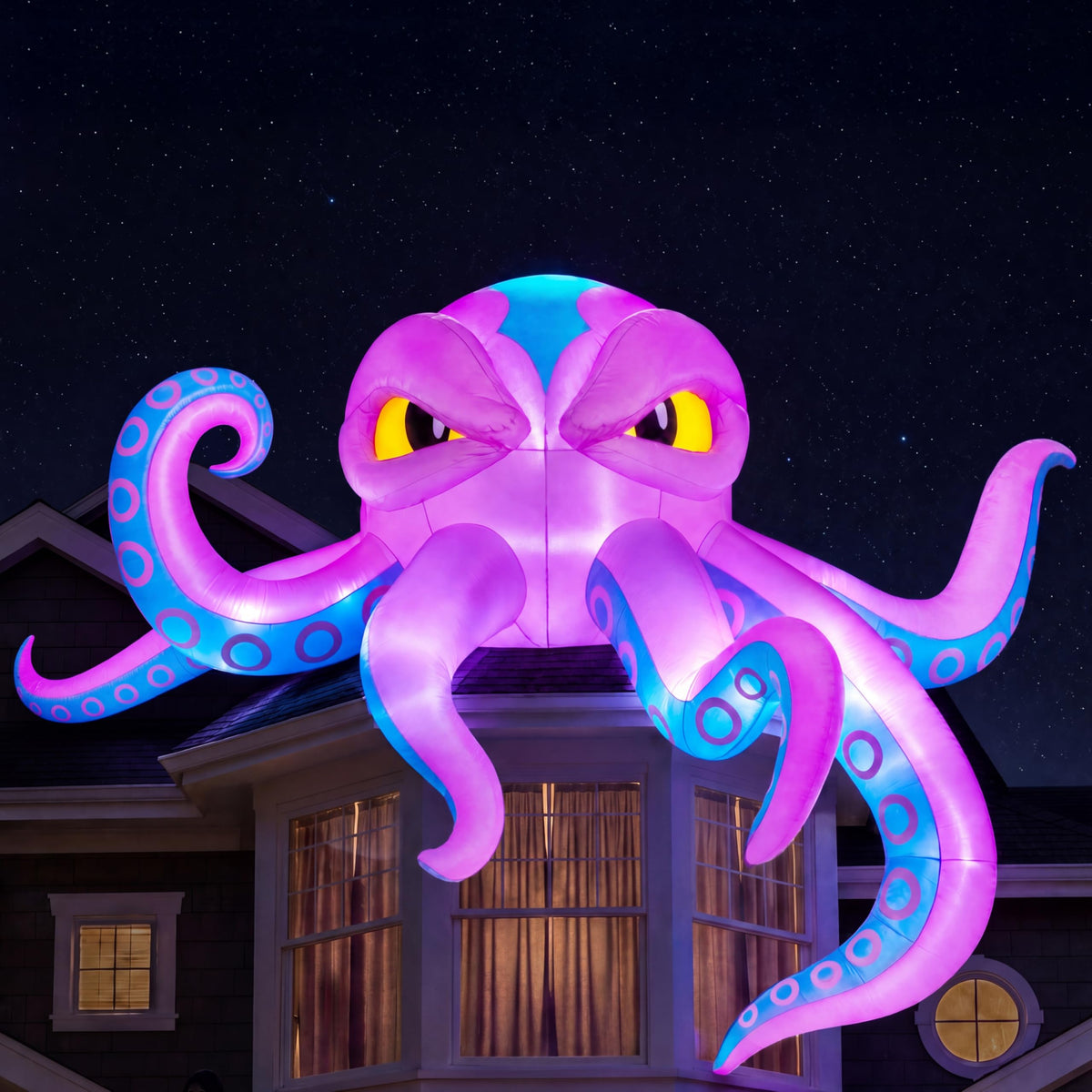 10FT Inflatable Octopus Decoration with Built-in LED Lights L7543