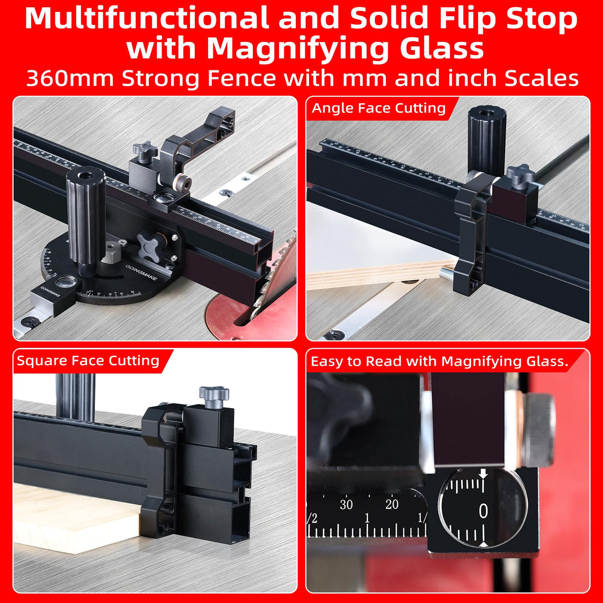Compact Table Saw Miter Gauge with 14 Inch Fence U9613