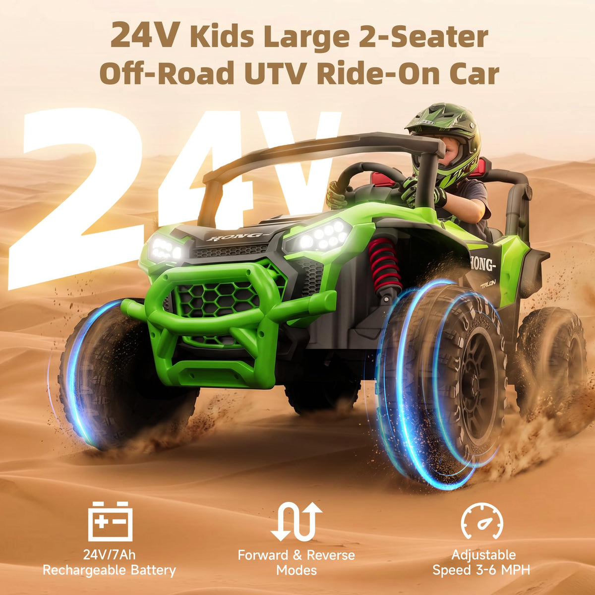 24V Two-Seater Kids UTV Off-Road Electric Car H580509