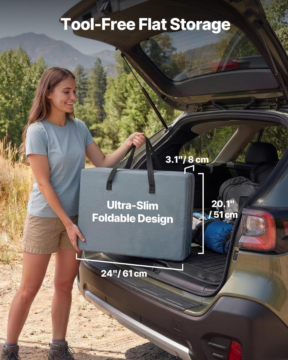 Folding Camping Storage Cabinet with 3 Shelves and Carry Bag P4384
