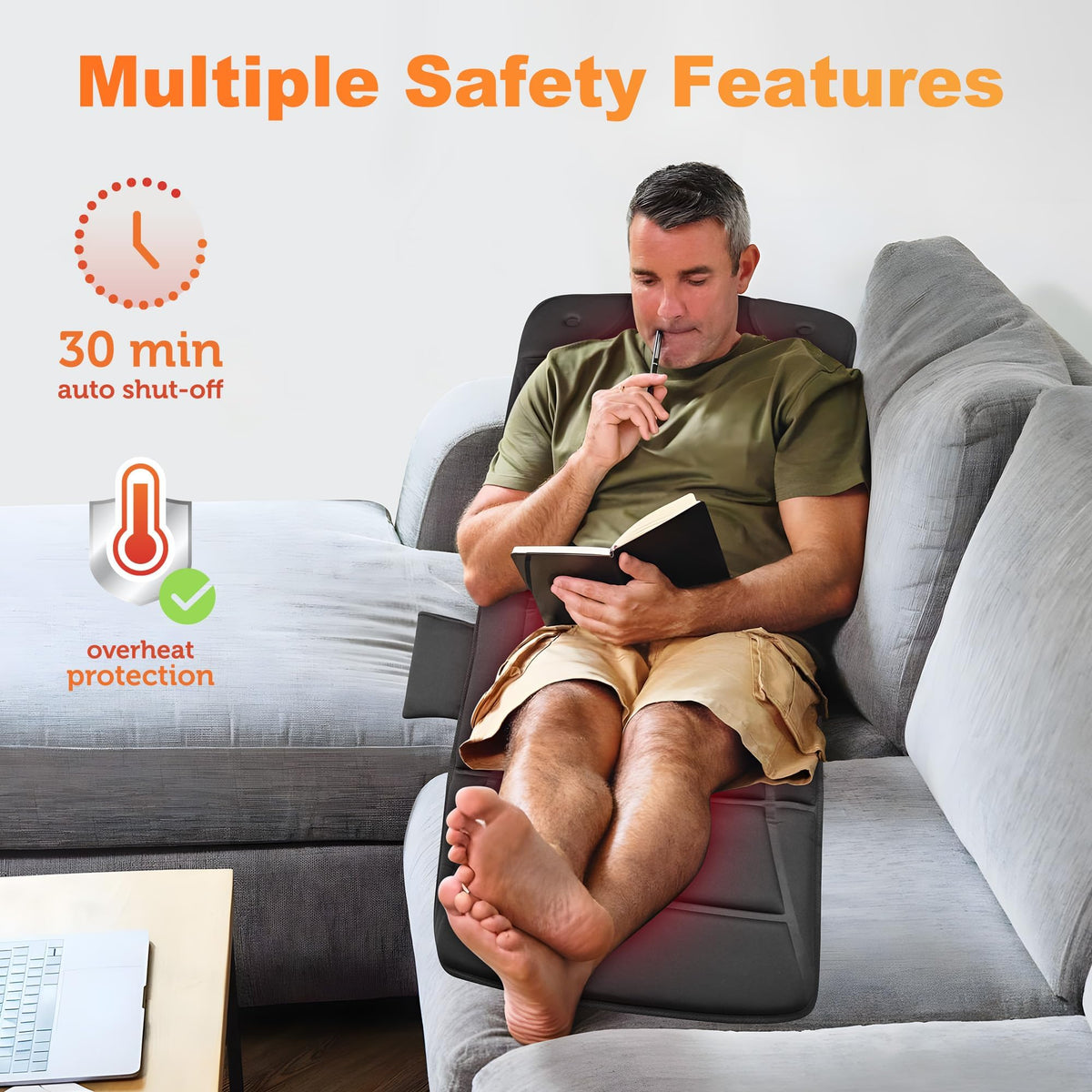 10 Vibration Motors Massage Mat with Auto Shut Off G446613