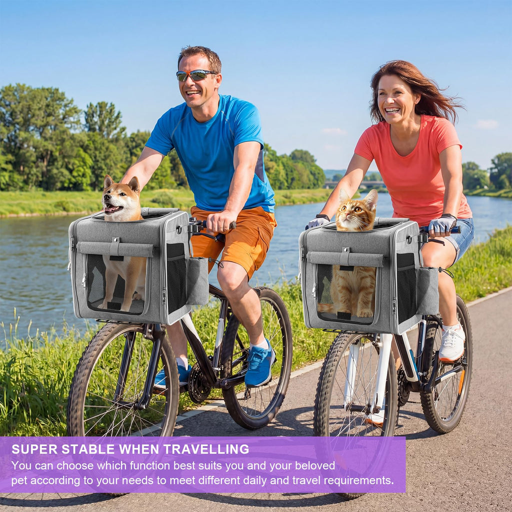 Expandable Dog Bike Basket with Mounting Bracket S2085