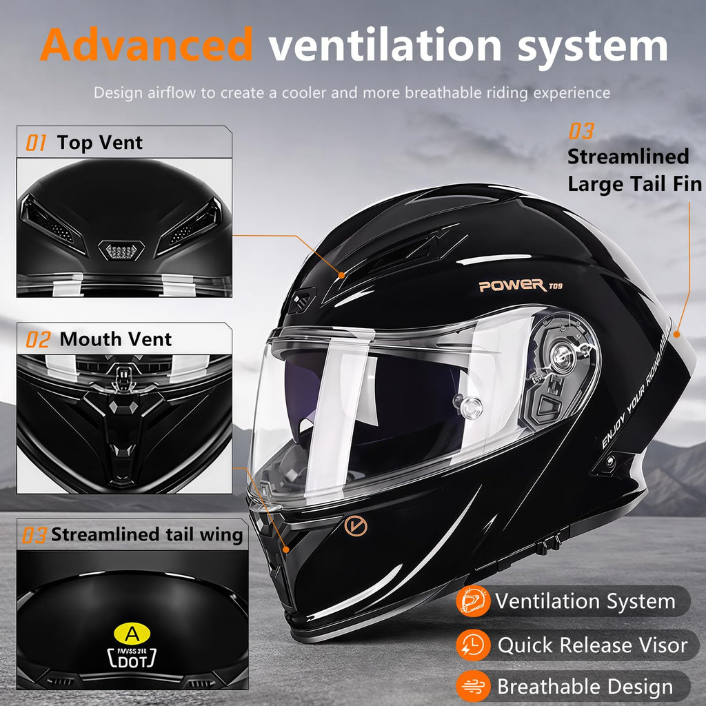 Motorcycle Helmet Bluetooth DOT Approved X38928