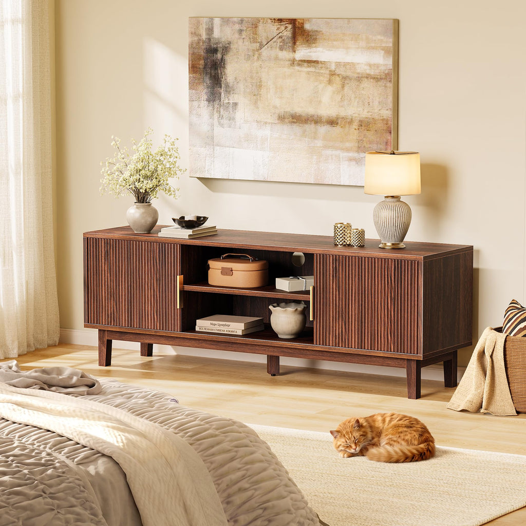 54 Inch Fluted TV Stand with Storage T644709