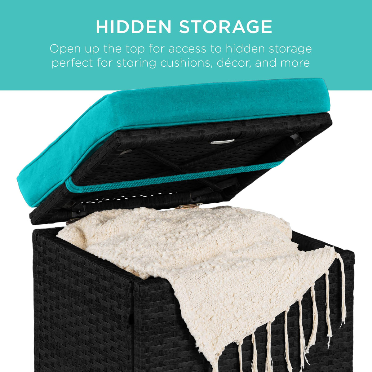 Set of 2 Wicker Ottomans with Storage R667805