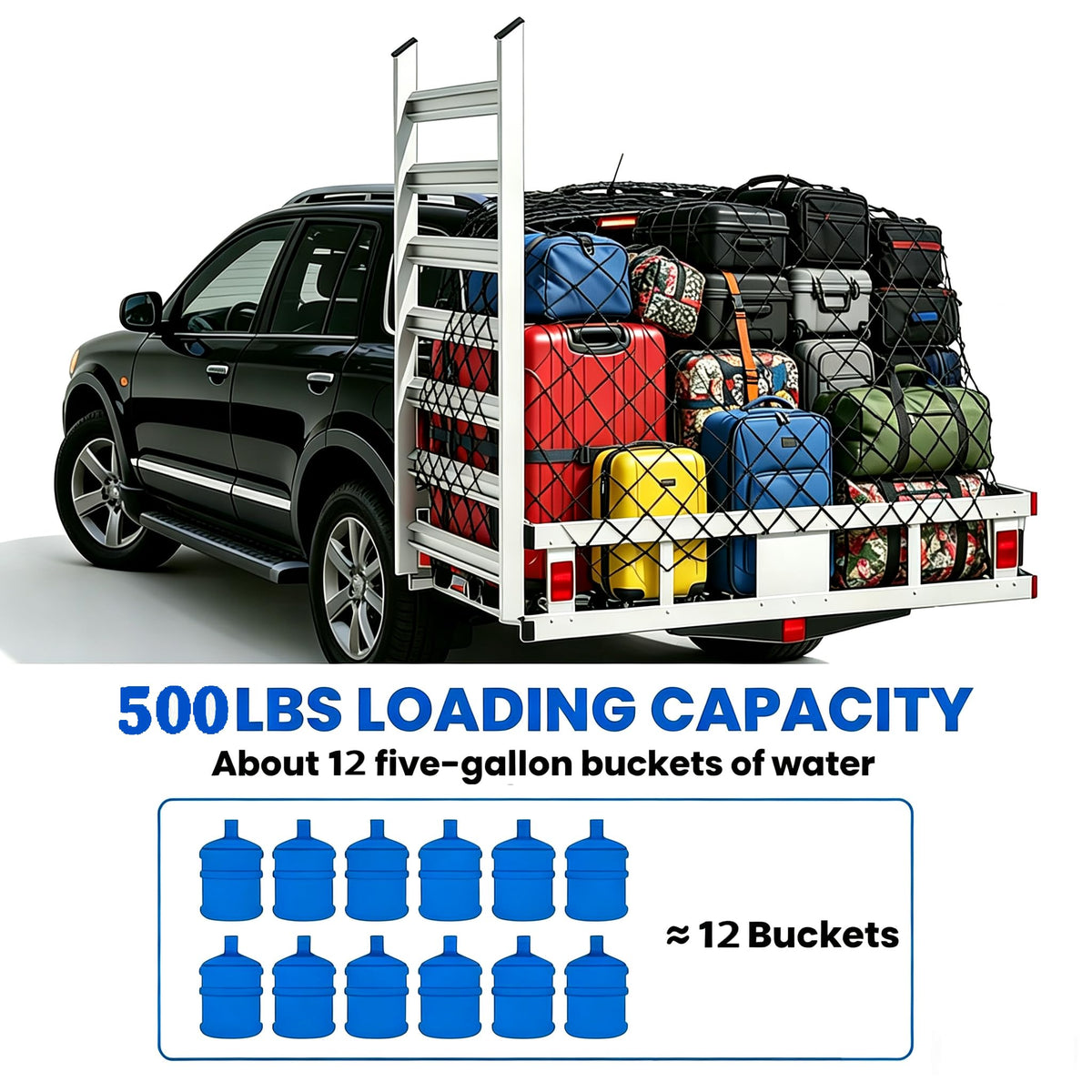 Aluminum Hitch Cargo Carrier with Ramp D1259