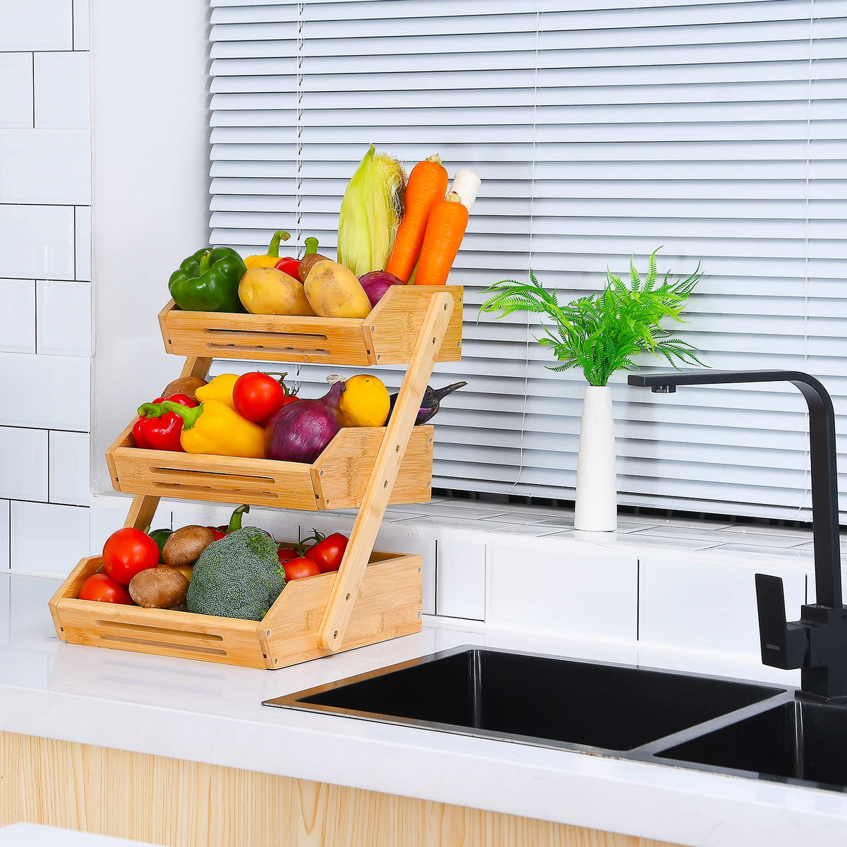 3-Tier Bamboo Fruit Basket P1107