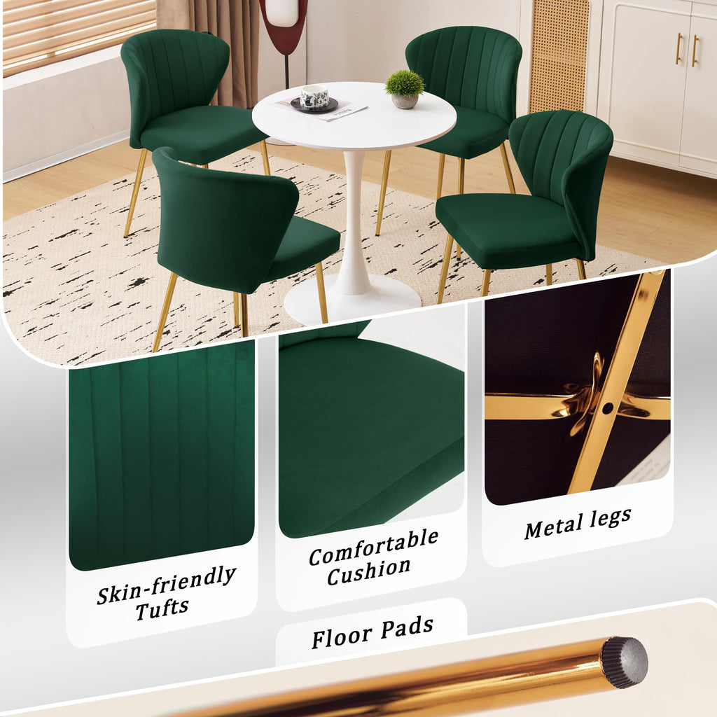 Velvet Dining Chairs Set of 2 Green A372