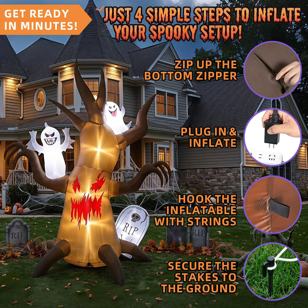 8FT Halloween Inflatable Tree Yard Decor D987