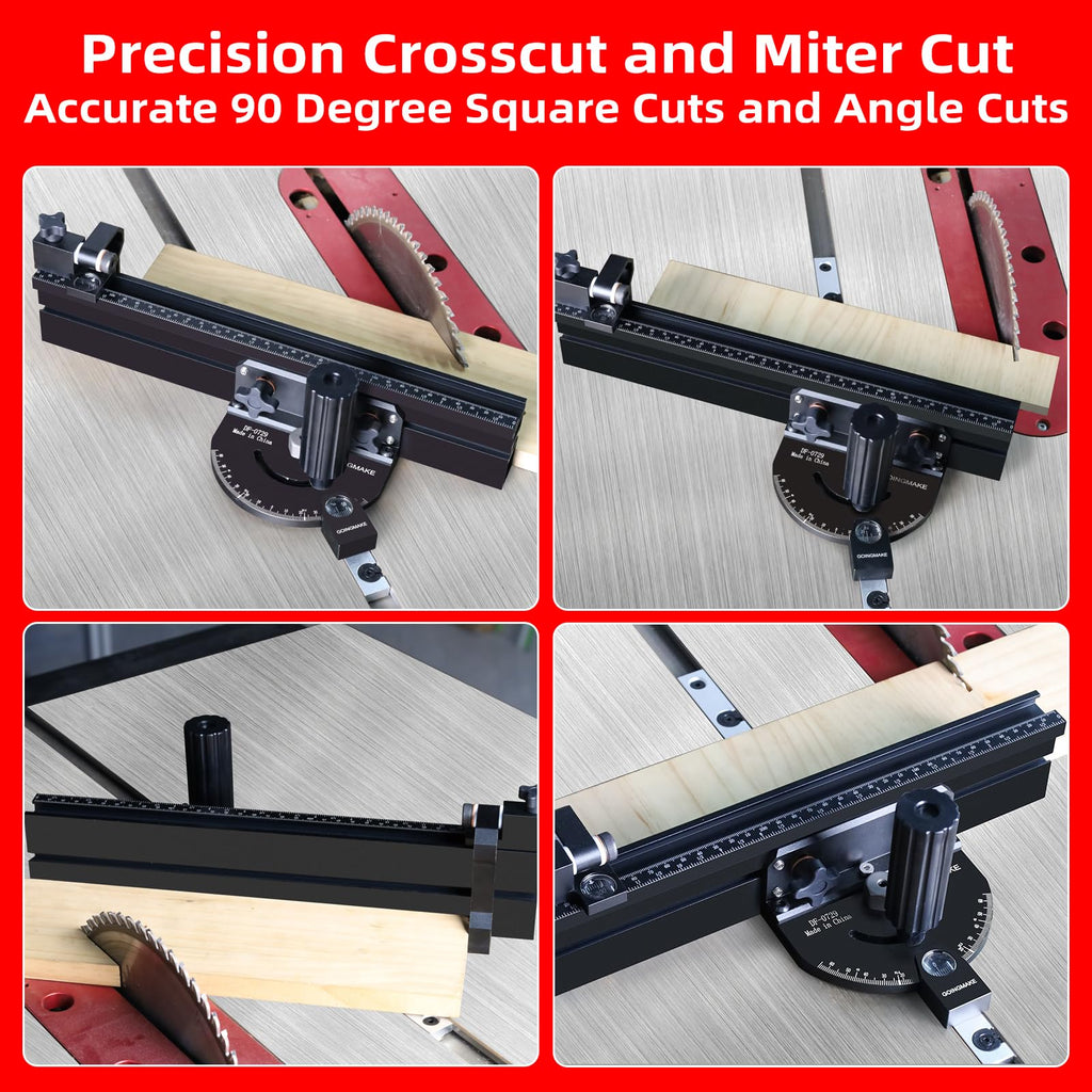 Compact Table Saw Miter Gauge with 14 Inch Fence U9613