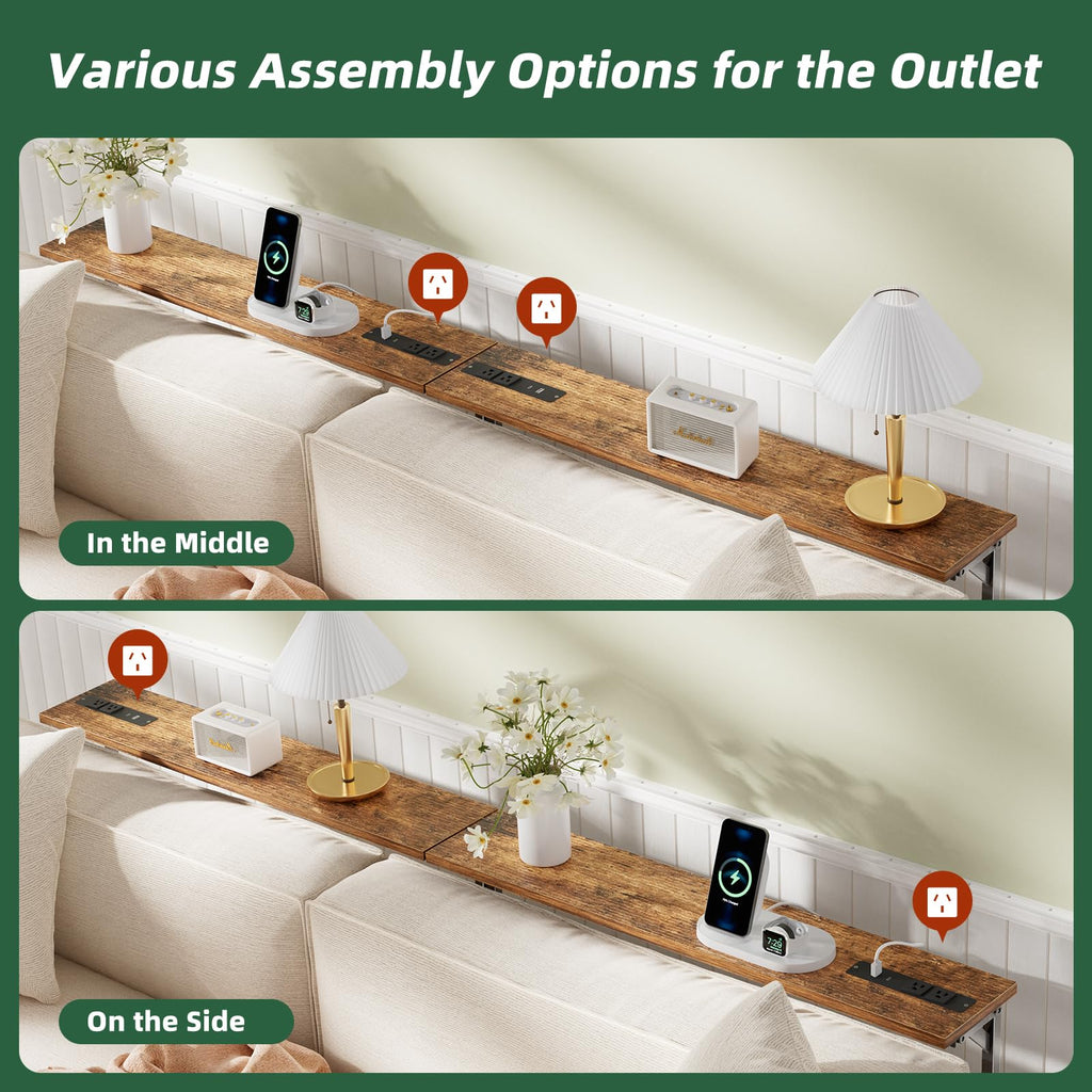 78.75” Narrow Adjustable Console Table with Outlet J123