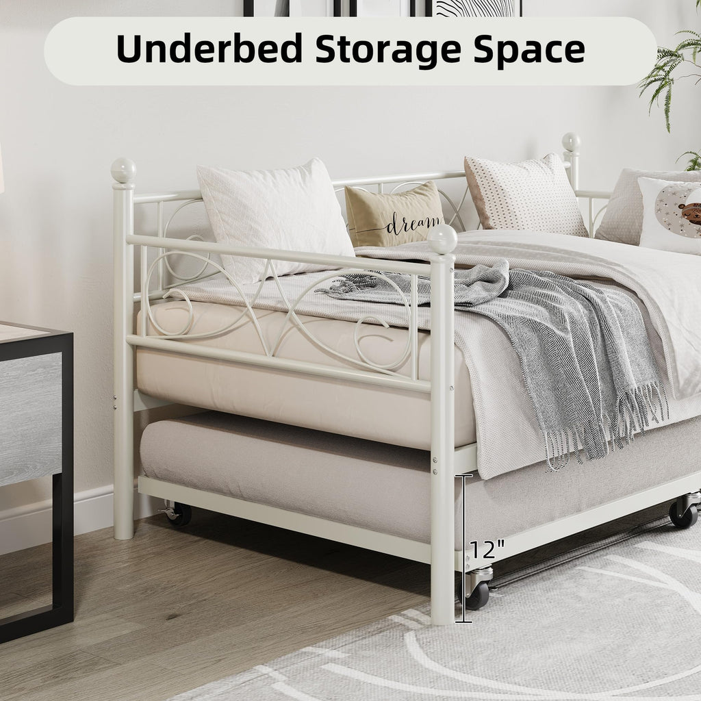 White Twin Daybed with Trundle B68161