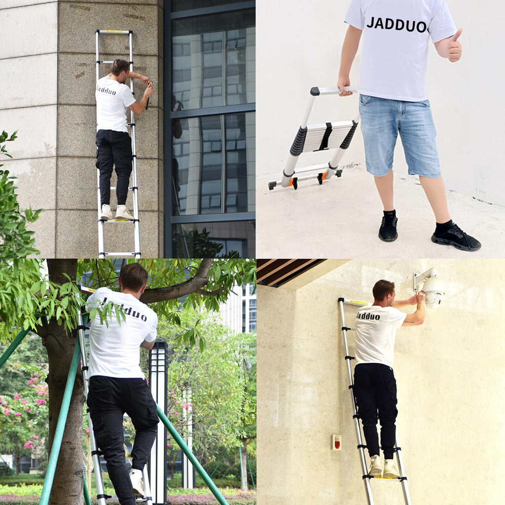 Telescoping Ladder 24.6 FT Heavy Duty Silver S317