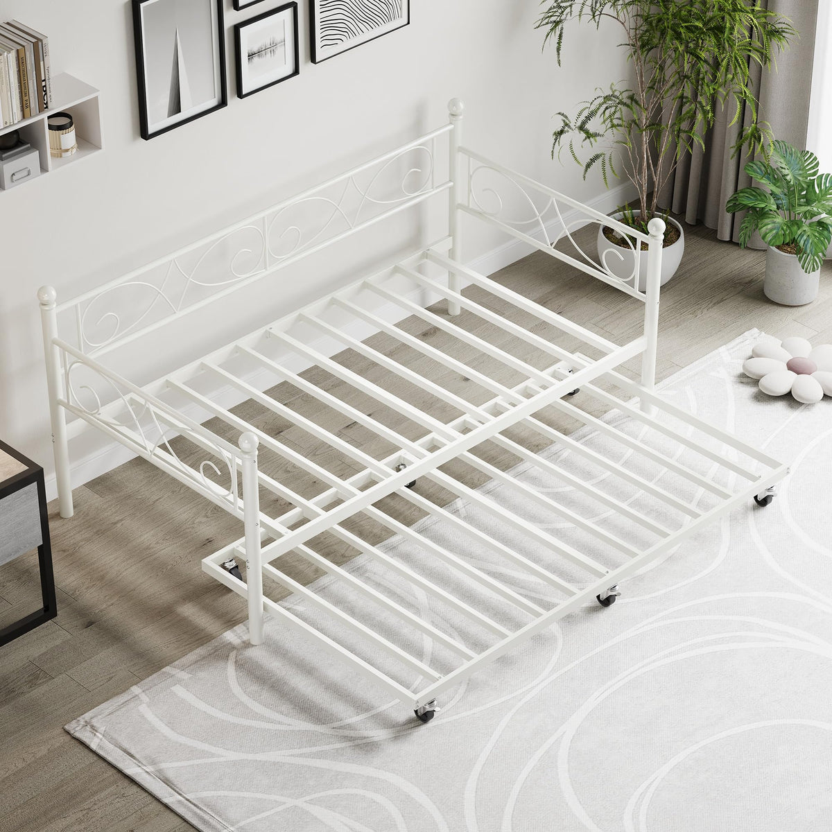White Twin Daybed with Trundle B68161
