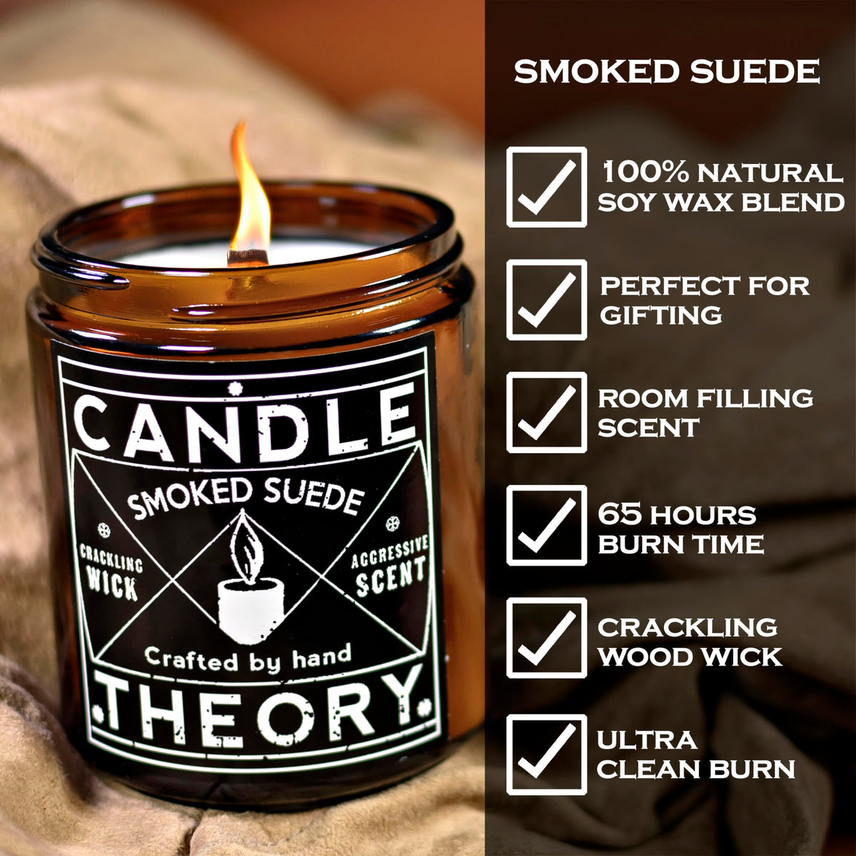 Scented Candle Gift Set with Wood Wicks, 3 4oz Candles G354