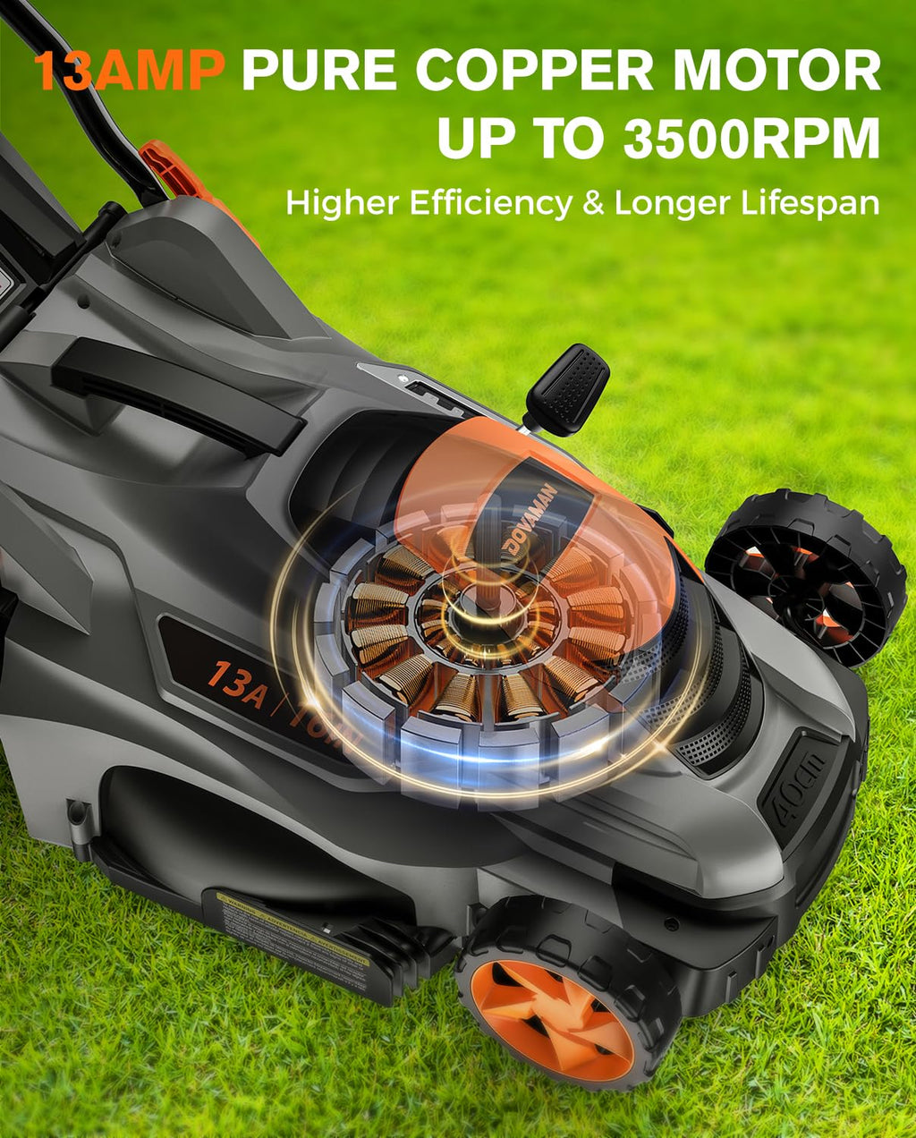 16" 13 Amp Lawn Mower with 13.2-Gallon Bag P722