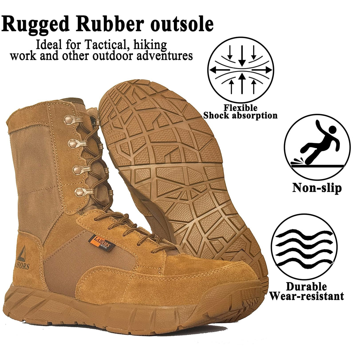 Coyote Brown Lace Up Tactical Boots J667