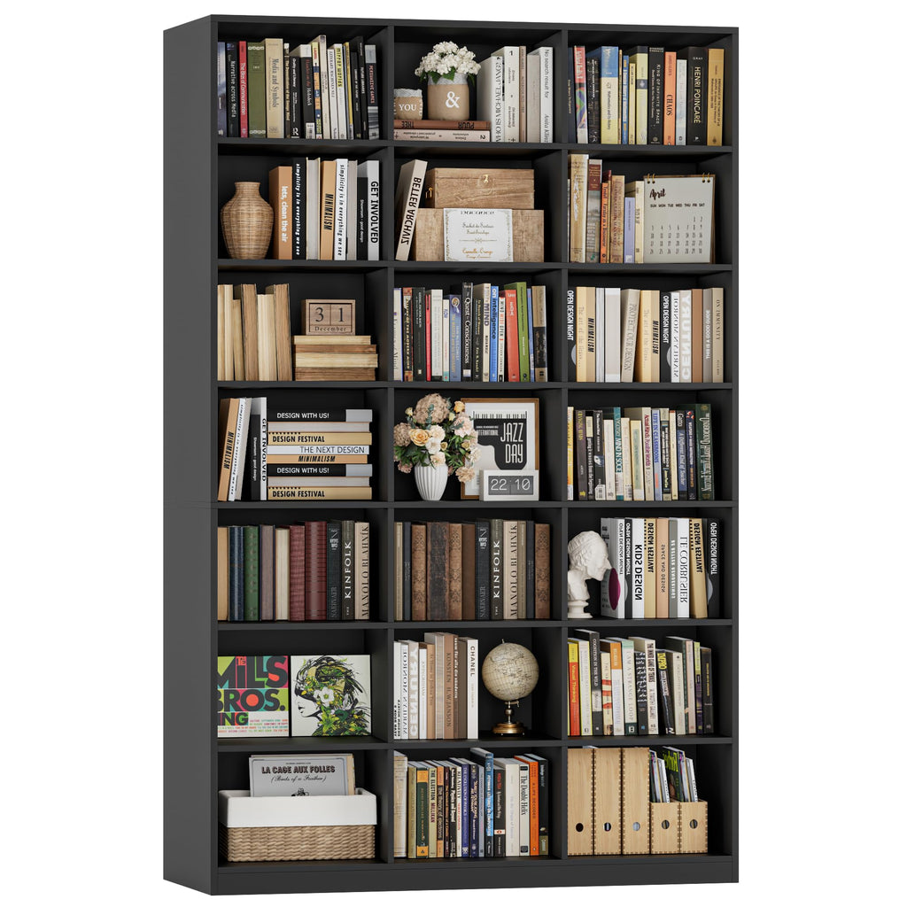 86" Triple Wide Black Bookshelf and Bookcase O591700