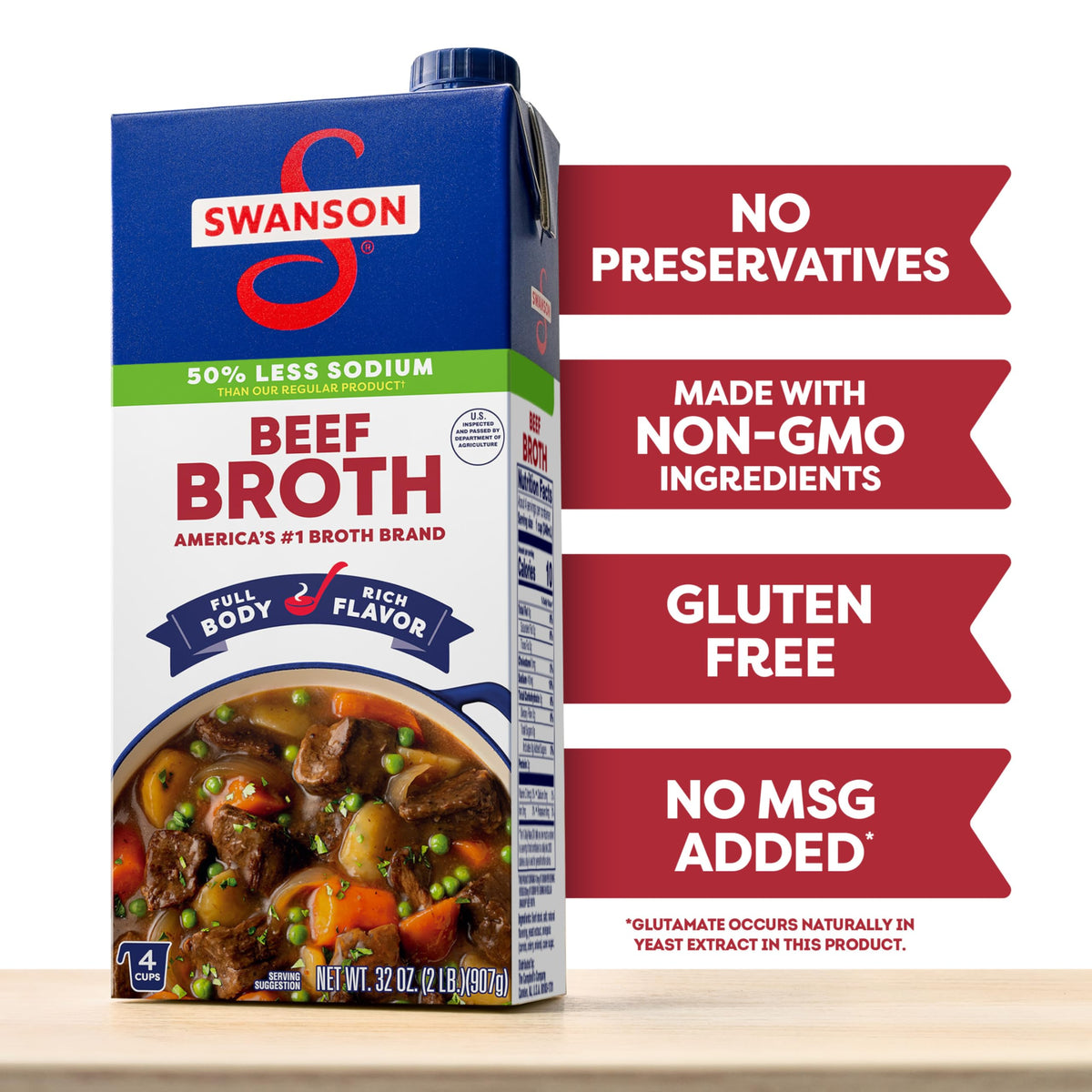 Lower Sodium Beef Broth 32 oz N6642